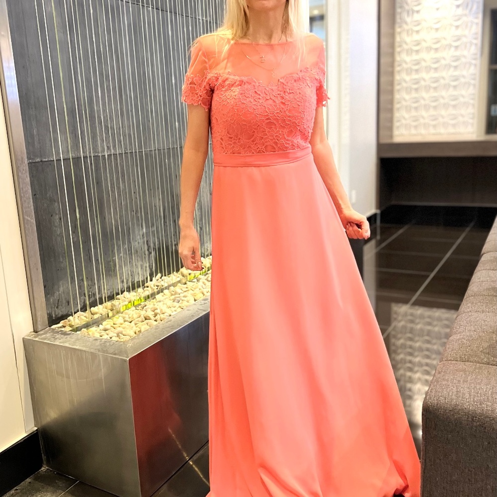 New Party Gown With Tag Coral Colour